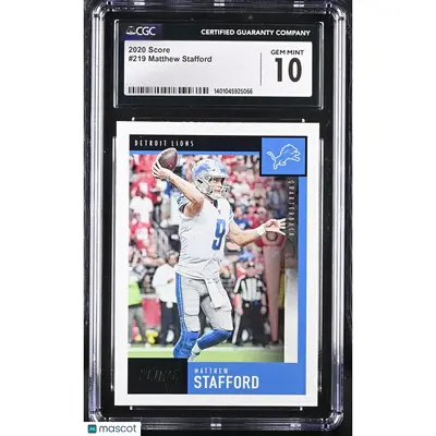 Matthew Stafford CGC 2020 Score #219 Football 10