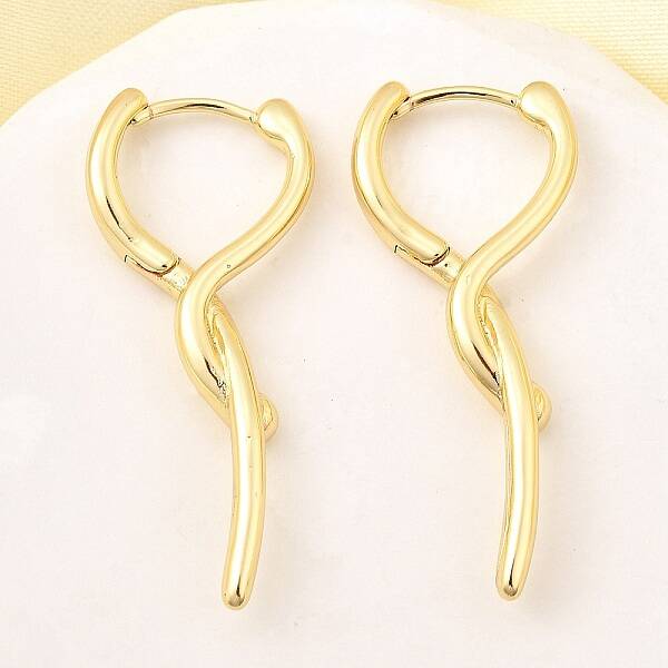 Brass Stick Hoop Earrings
