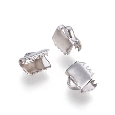 Tarnish Resistant 304 Stainless Steel Ribbon Crimp Ends