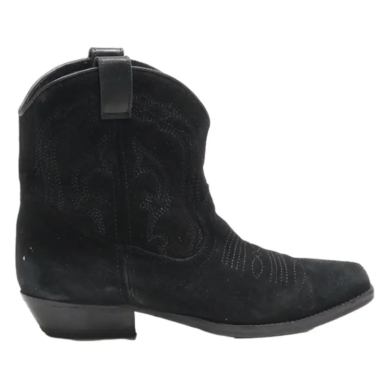 BA&SH Cowboy Boots Black Leather Womens UK 3