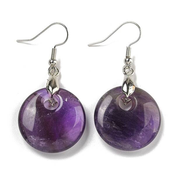 Rack Plating Brass Flat Round Dangle Earrings for Women