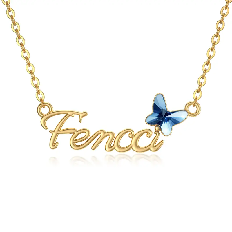 10K Gold Butterfly Pendant Necklace