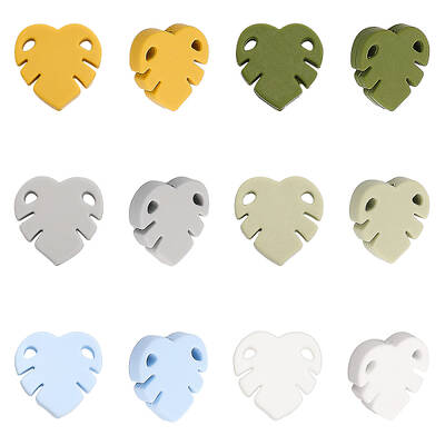 12Pcs 6 Colors Food Grade Eco-Friendly Silicone Beads