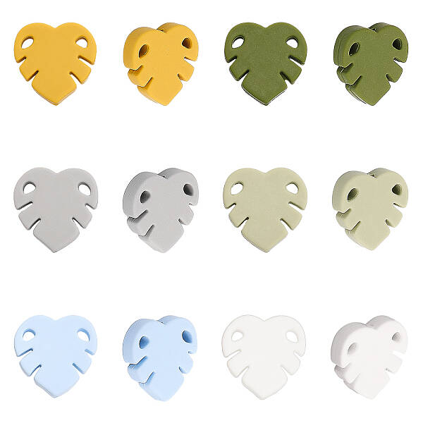 12Pcs 6 Colors Food Grade Eco-Friendly Silicone Beads