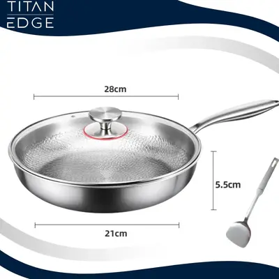 TitanChef Titanium Stainless Steel Frying Pan - 28 cm