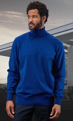 Mens Sweater Royal Blue - Wool And Cashmere Fabric