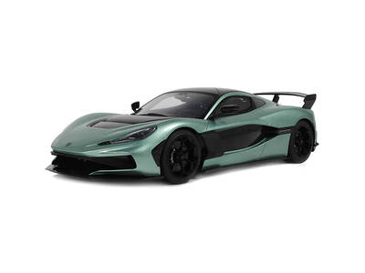 2024 Rimac Nevera R Green Metallic with Black Top 1/18 Model Car by GT Spirit