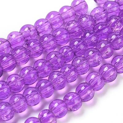 Spray Painted Crackle Glass Beads Strands