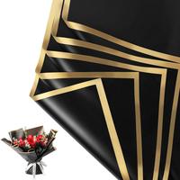 Waterproof 20 Sheets Flower Wrapping Paper - Black, 22.8x22.8 Inches, High-Quality Waterproof Florist Supplies for Wedding, B...