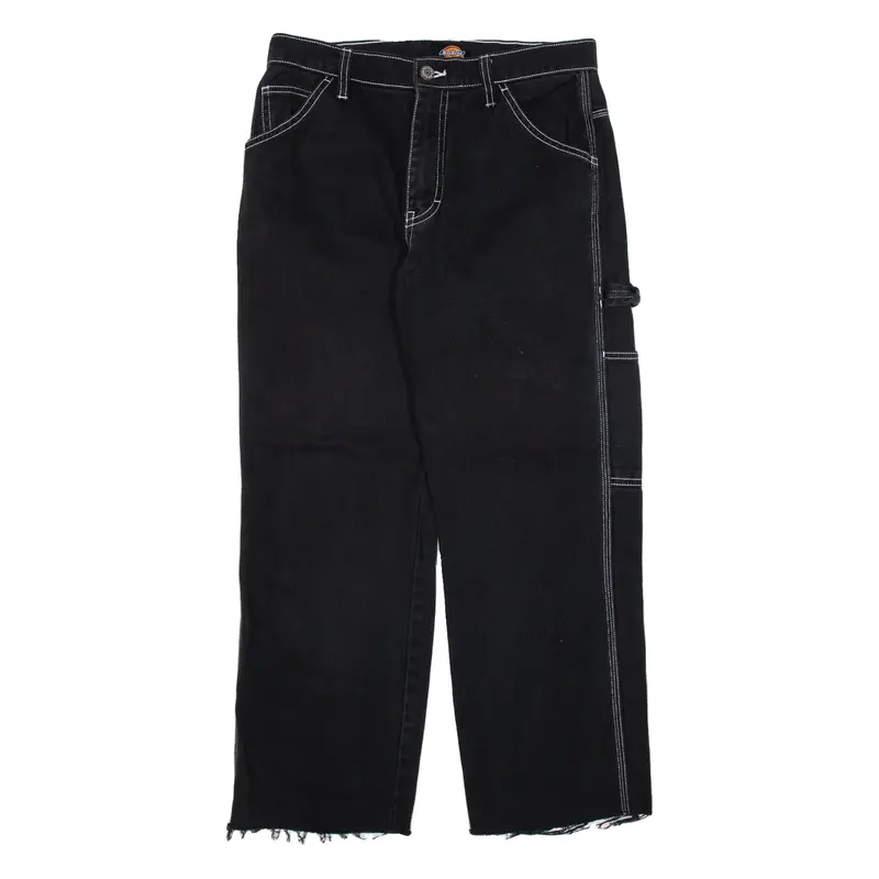 DICKIES Carpenter Workwear Womens Trousers Black Regular Straight W28 L23