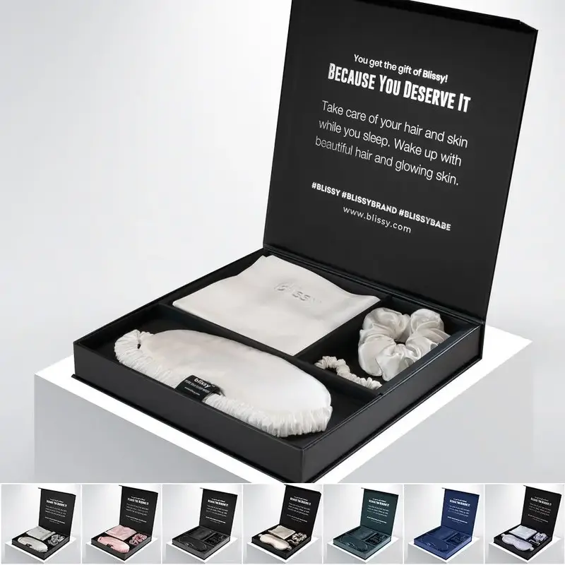 Blissy Dream Gift Set - Pillowcase, Sleep Mask & Scrunchie - 100% Pure Mulberry Silk - 6A Grade 22-Momme - Zippered