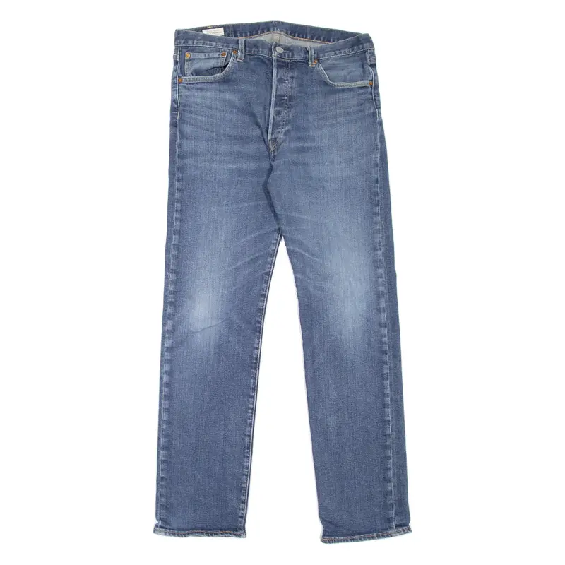 LEVI'S 501 BIG E Jeans Mens Blue Regular Straight Stone Wash W34 L32