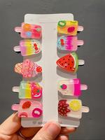 Cute Cartoon Food Design Hair Clips, 10 Counts Creative Food Themed Design Colorful Trendy Hair Clips, Chic All-match Hair Ac...