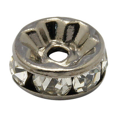 Brass Rhinestone Spacer Beads