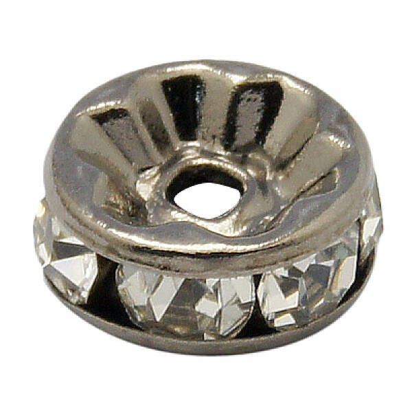 Brass Rhinestone Spacer Beads