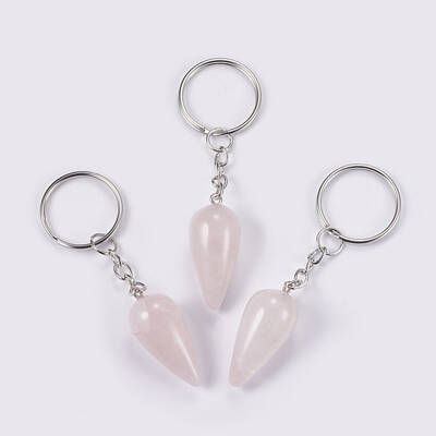 Natural Rose Quartz Keychain