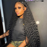 Hot Star 13x6 Jerry Curly Lace Front Wigs Human Hair 180% Density HD Transparent Lace Frontal Curly Wigs for Women Pre Plucke...