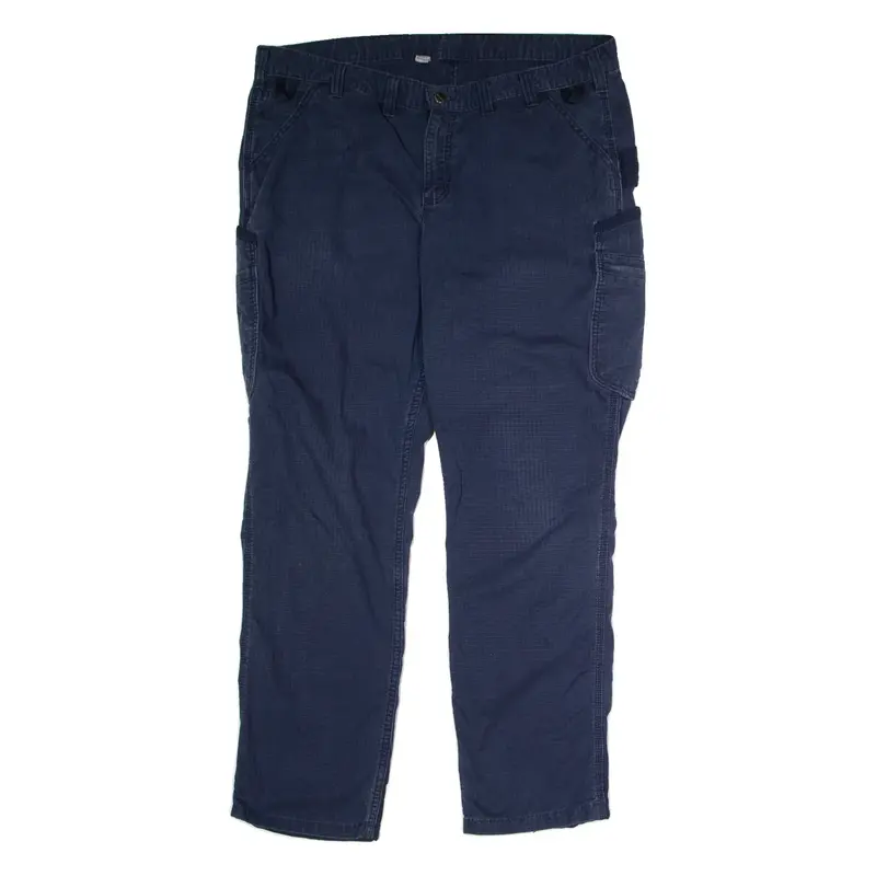 CARHARTT Workwear Cargo Womens Trousers Blue Relaxed Straight W40 L30