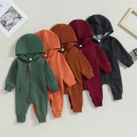 Fall Baby Clothes Newborn Boy Girl Hoodie Romper Long Sleeve Jumpsuit Winter Infant  Outfit