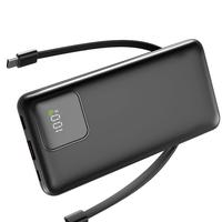 Portable Charger with Built-in Cables, 22.5W Fast Charging, 10000mAh Slim Power Bank for iPhone, Samsung, Google Pixel, LG, M...