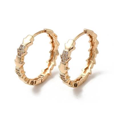 Brass Cubic Zirconia Hoop Earrings for Women