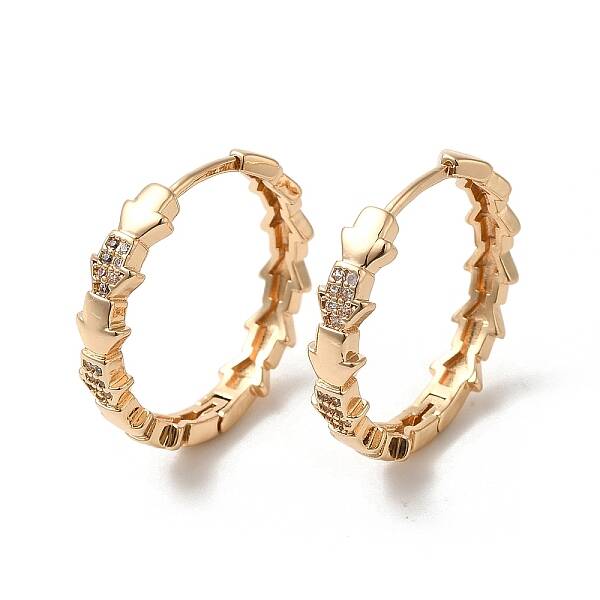 Brass Cubic Zirconia Hoop Earrings for Women