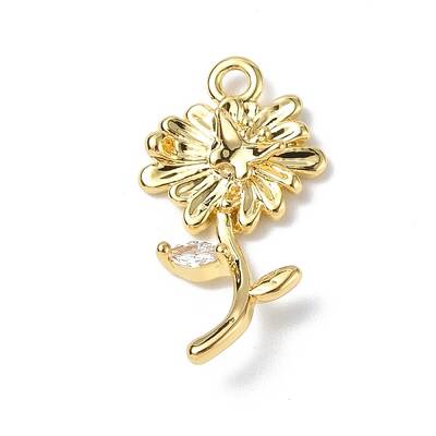 Brass Micro Pave Cubic Zirconia Pendants