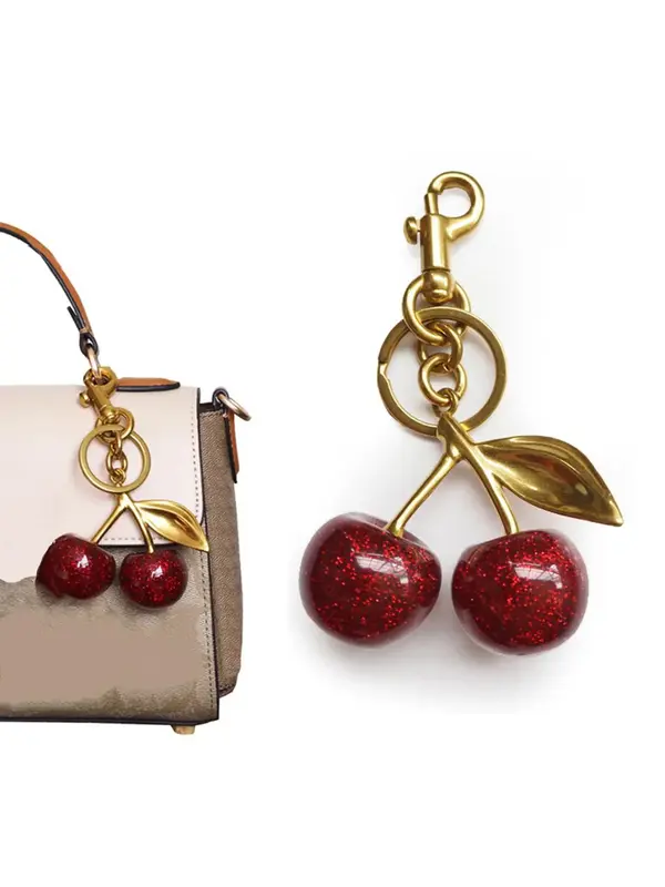 Cherry Design Bag Keychain, Fashionable Bag Pendant for Women & Girls, Trendy All-match & Exquisite Keychain for Birthday Gif...