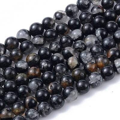 Natural Black Tourmaline Beads Strands