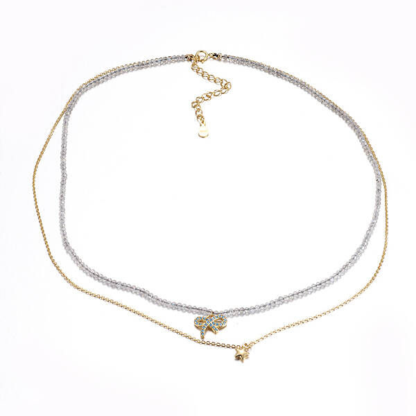 Faceted Natural Labradorite Tiered Necklaces