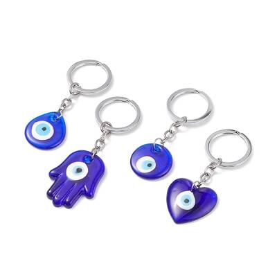 Handmade Lampwork Evil Eye Pendants Keychain