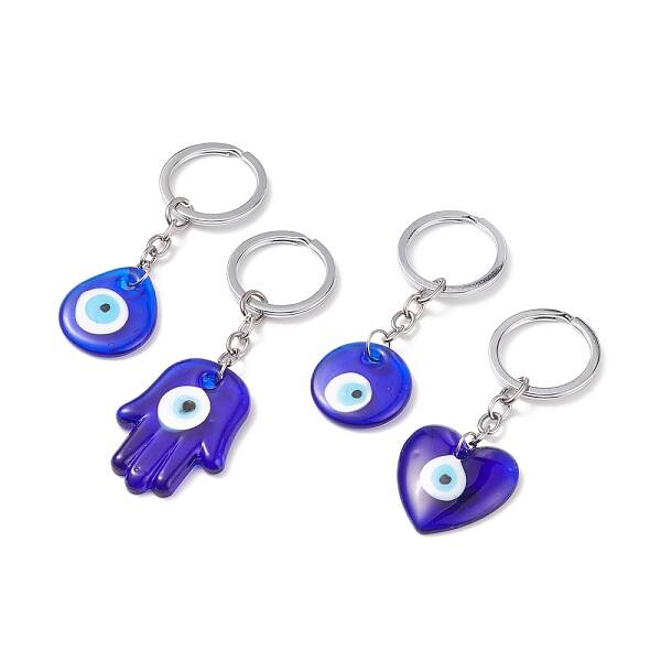 Handmade Lampwork Evil Eye Pendants Keychain