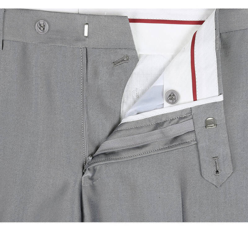 Sharkskin Slim Fit Two-Button Men's Suit with Optional Vest - Silver Grey