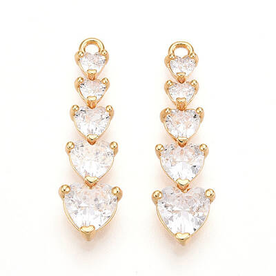 Brass Micro Pave Cubic Zirconia Pendants