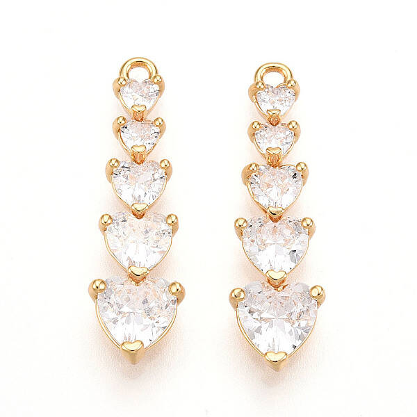 Brass Micro Pave Cubic Zirconia Pendants