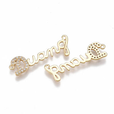 Brass Micro Pave Cubic Zirconia Links