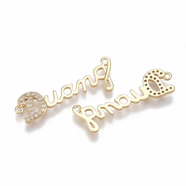 Brass Micro Pave Cubic Zirconia Links