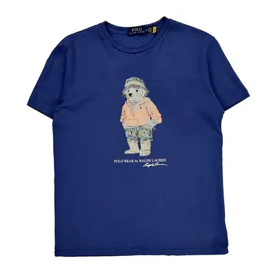 Polo Bear Polo By Ralph Lauren T-Shirt - Small Blue Cotton