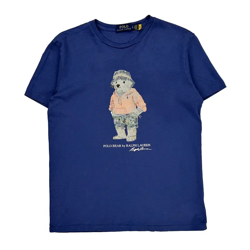 Polo Bear Polo By Ralph Lauren T-Shirt - Small Blue Cotton
