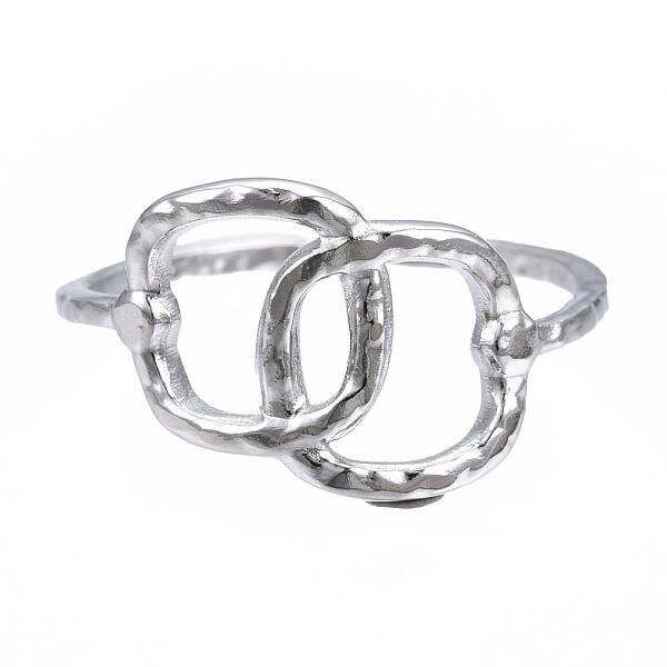Non-Tarnish 304 Stainless Steel Interlocking Oval Open Cuff Ring