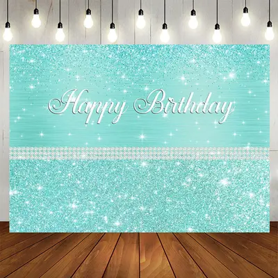 Aperturee Glitter Tiffany Bule Pearl Birthday Backdrop