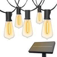 ST38 Solar String Lights, 50/100ft Solar Outdoor Lights with 25/49 Shatterproof LED Bulbs, type-c charging, Outdoor Hanging S...
