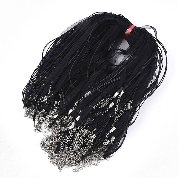 Waxed Cord and Organza Ribbon Necklace Making