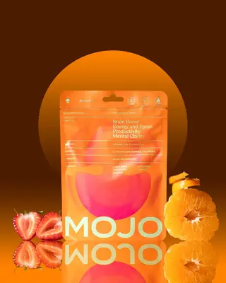 MOJO Brain Boost Energy & Focus Gummies - Strawberry Tangerine (Vegan) - Energy & Focus Supplement for Healthcare, Fitness, a...