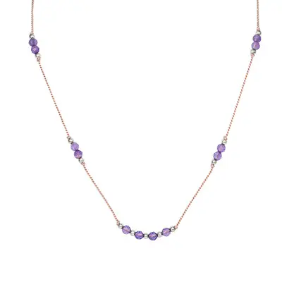 Agato Amethyst rope necklace HE33K3S-LP