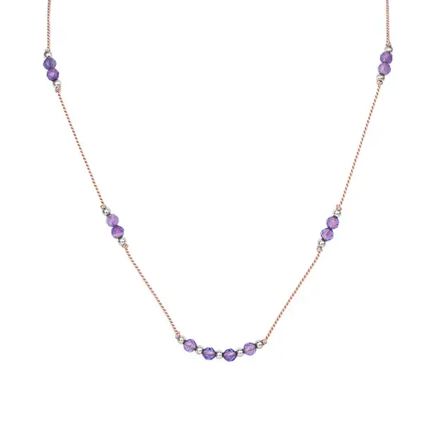 Agato Amethyst rope necklace HE33K3S-LP