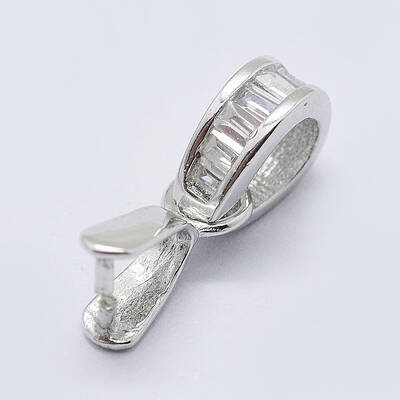 Anti-Tarnish Rhodium Plated 925 Sterling Silver Cubic Zirconia Pendant Bails
