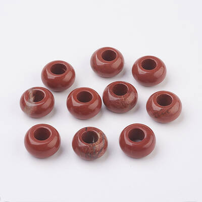 Natural Red Jasper European Beads