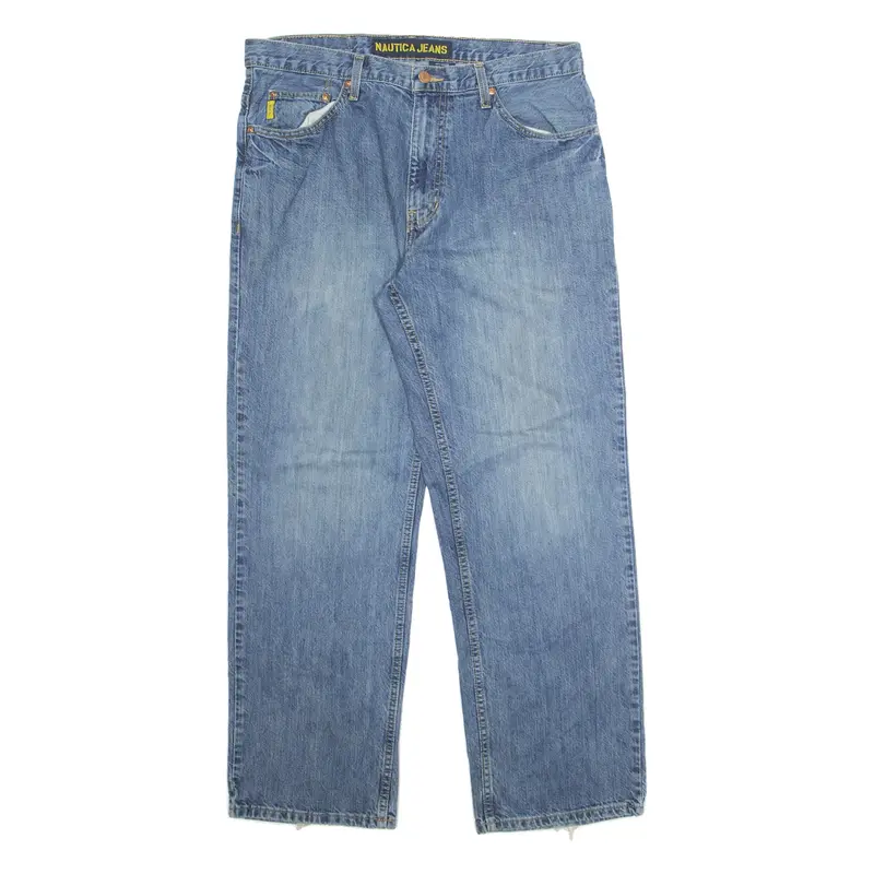 NAUTICA Mens Jeans Blue Regular Skinny Stone Wash W34 L30