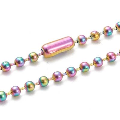 Ion Plating(IP) 304 Stainless Steel Ball Chain Necklaces